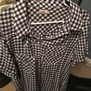 Faherty checkered navy short sleeve.